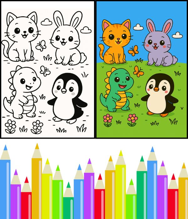 Free printable Free Printable Cute Animal Coloring Pages for Kids